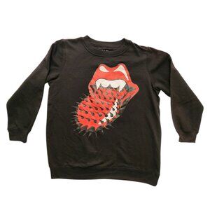 Rolling Stones Crewneck Sweatshirt Size S Women's Spiked Toung Mouth Black